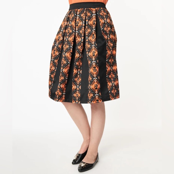 BLACK CAT HALLOWEEN JAYNE SWING SKIRT BY UNIQUE VINTAGE 1X/16 - Picture 6 of 15